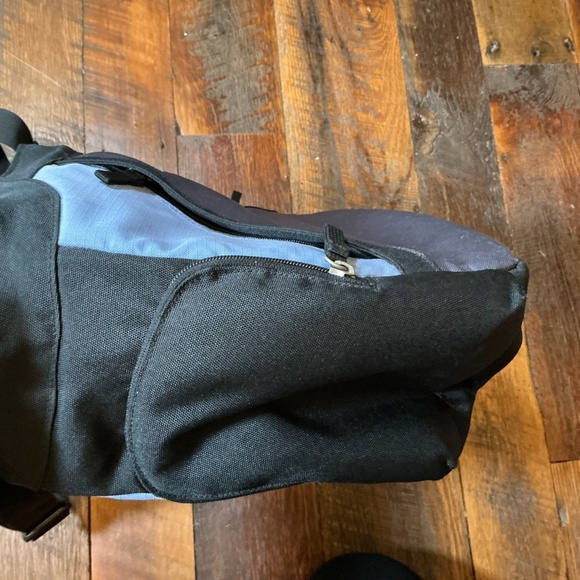 Eddie Bauer Large Black Blue Nylon Tote Bag Travel Gym Work Carryall - Picture 5 of 7